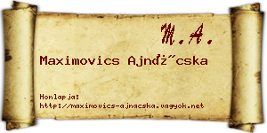 Maximovics Ajnácska névjegykártya